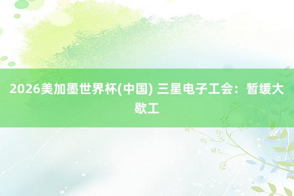 2026美加墨世界杯(中國) 三星電子工會：暫緩大歇工