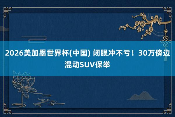 2026美加墨世界杯(中國(guó)) 閉眼沖不虧！30萬傍邊混動(dòng)SUV保舉