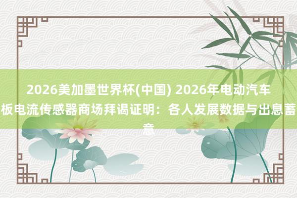 2026美加墨世界杯(中國) 2026年電動汽車電板電流傳感器商場拜謁證明:各人發展數據與出息蓄意